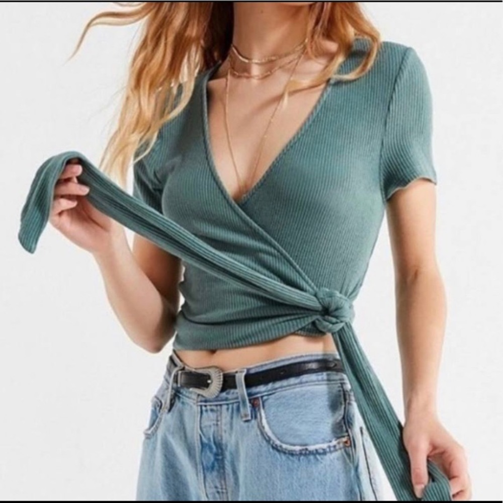 Urban Outfitters Large Green Wrap Top